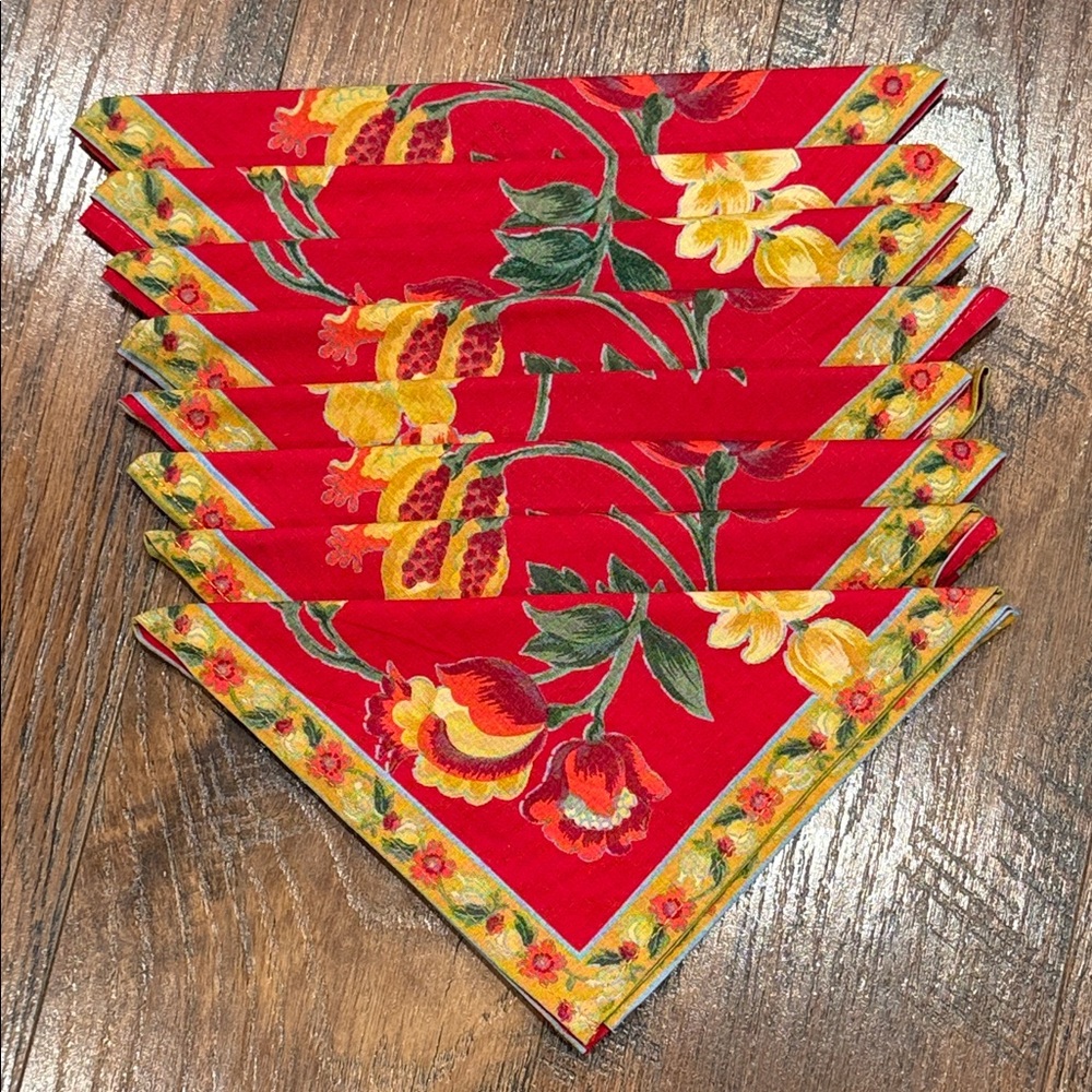April Cornell Red Floral Napkins